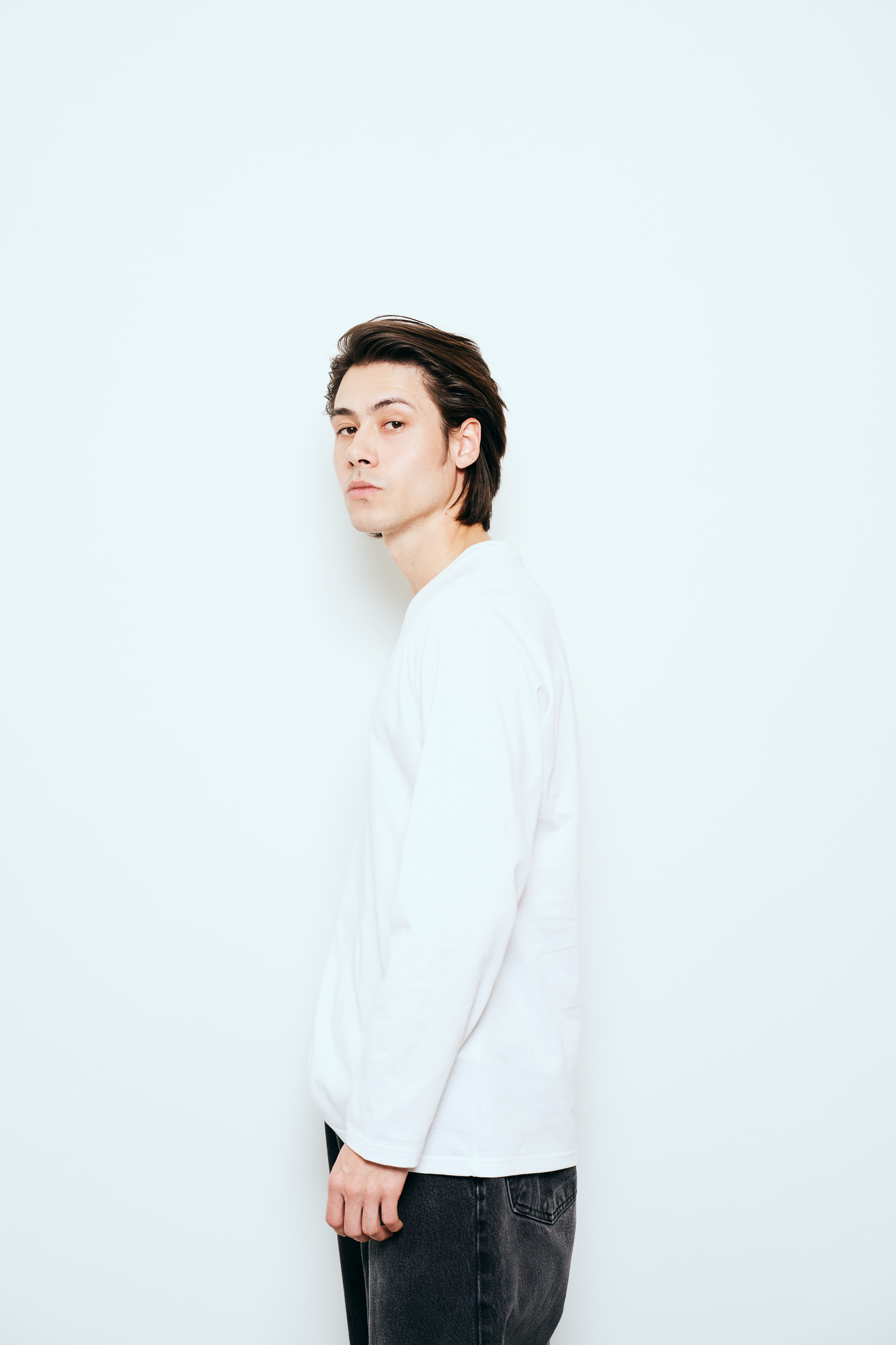 SUVIN GOLD Tシャツ白/長袖